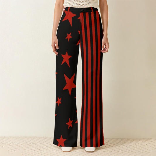black and red - Wide Leg Pants