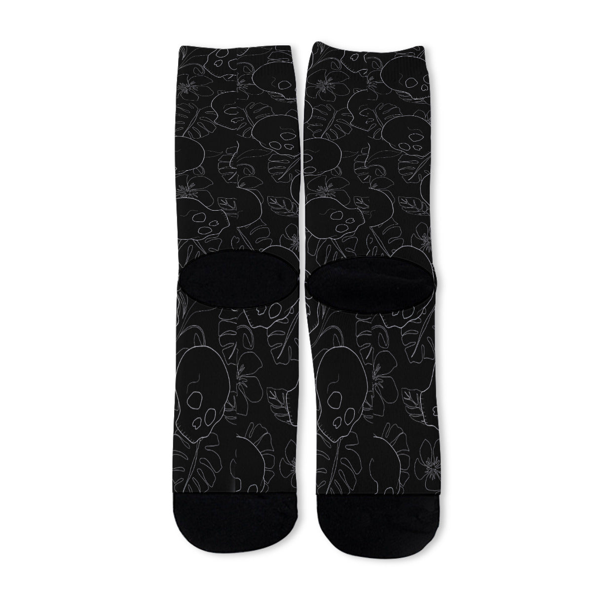 floral skull - Long Socks