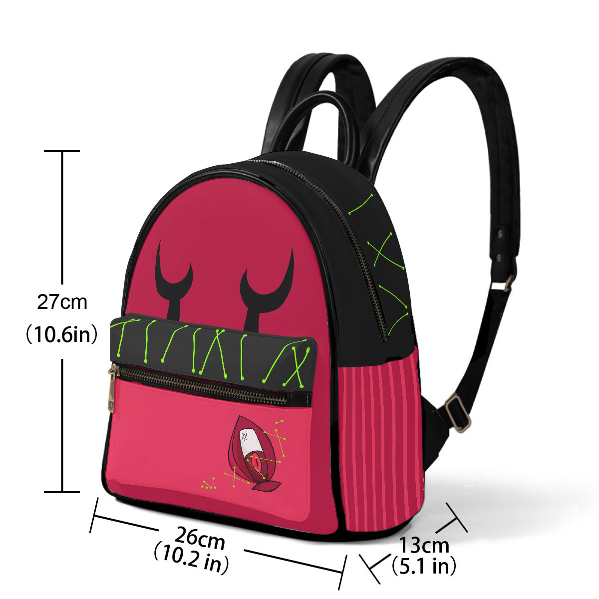Alastor stitched (hazbin hotel inspired) - Small Size Backpack