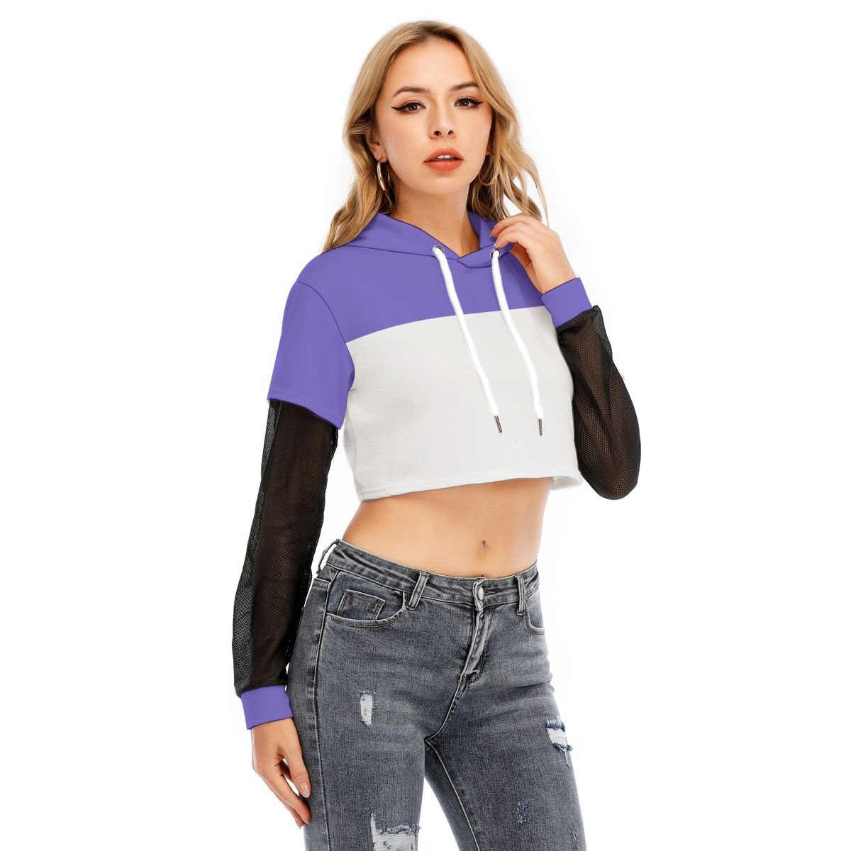 Luz (toh inspired) - Mesh Sleeve Cropped Hoodie