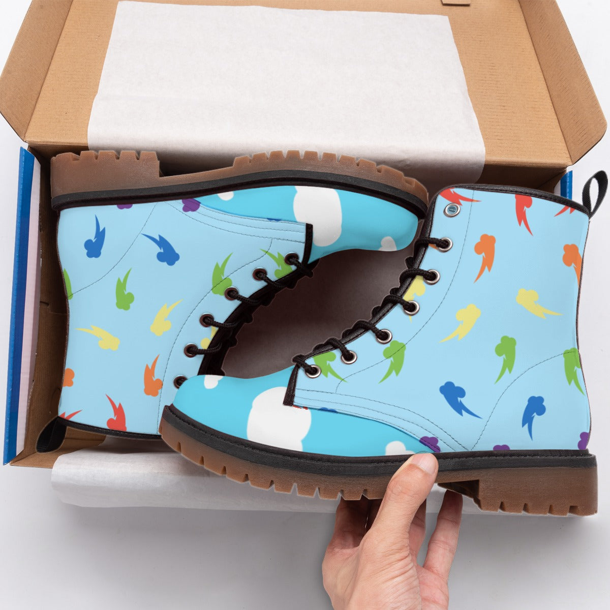 Rainbow Dash (mlp inspired) -  Short Boots Mens